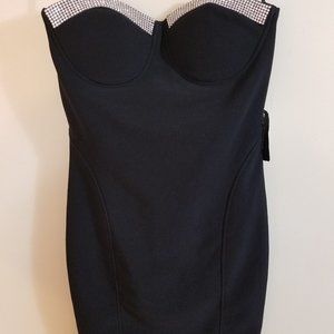 Forever 21 Sparkly Top Black Strapless Dress NWT